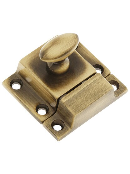 Small Cast Brass Cupboard Latch in Antique Brass.